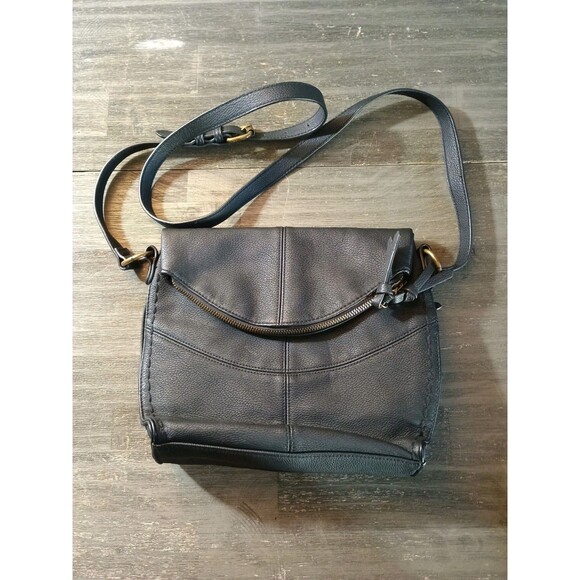 Sonoma Handbags - Sonoma Black Faux Leather Fold Over Crossbody Boho Purse